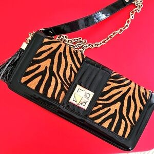 White House Black Market Zebra Print Clutch.